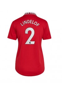 Manchester United Victor Lindelof #2 Fotballdrakt Hjemme Klær Dame 2022-23 Korte ermer